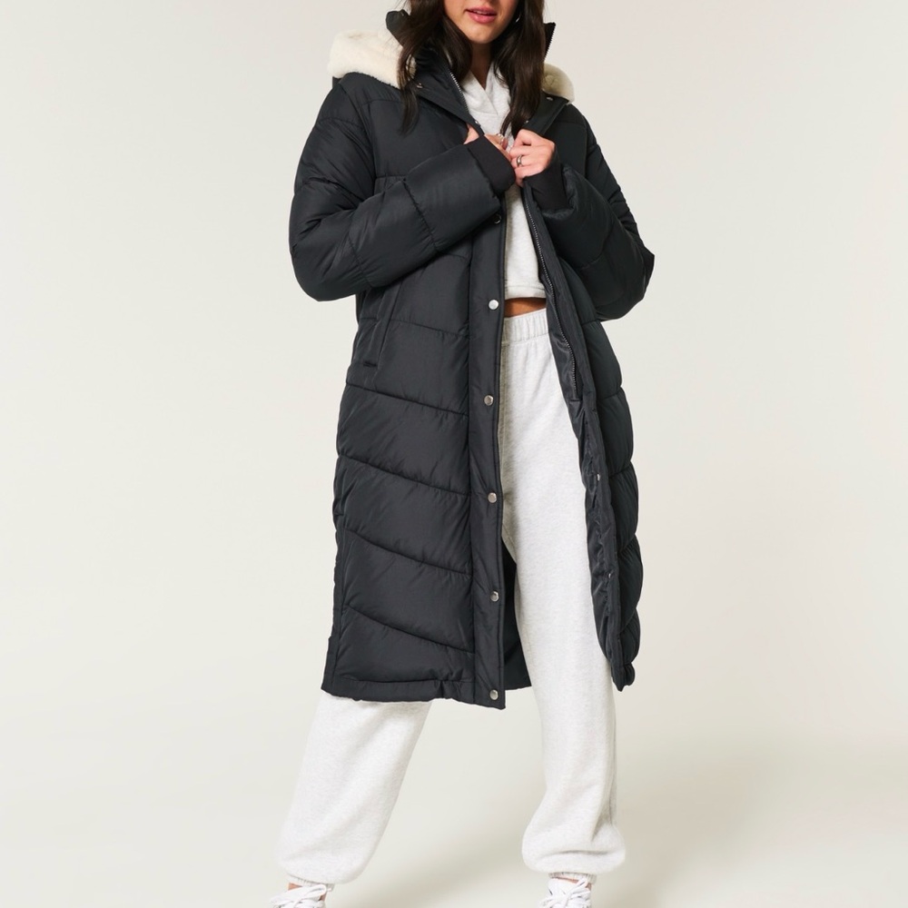 Hollister Black Long Puffer Jacket (SOLD)